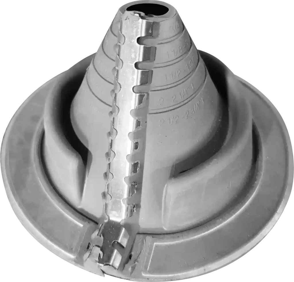 Retrofit zipper pipe boot flashing